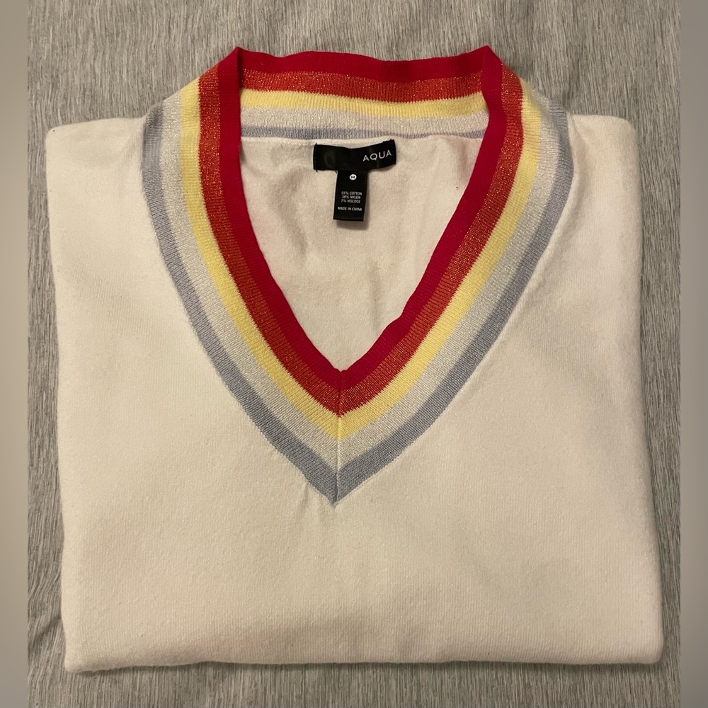 Aqua long sleeve with rainbow detail